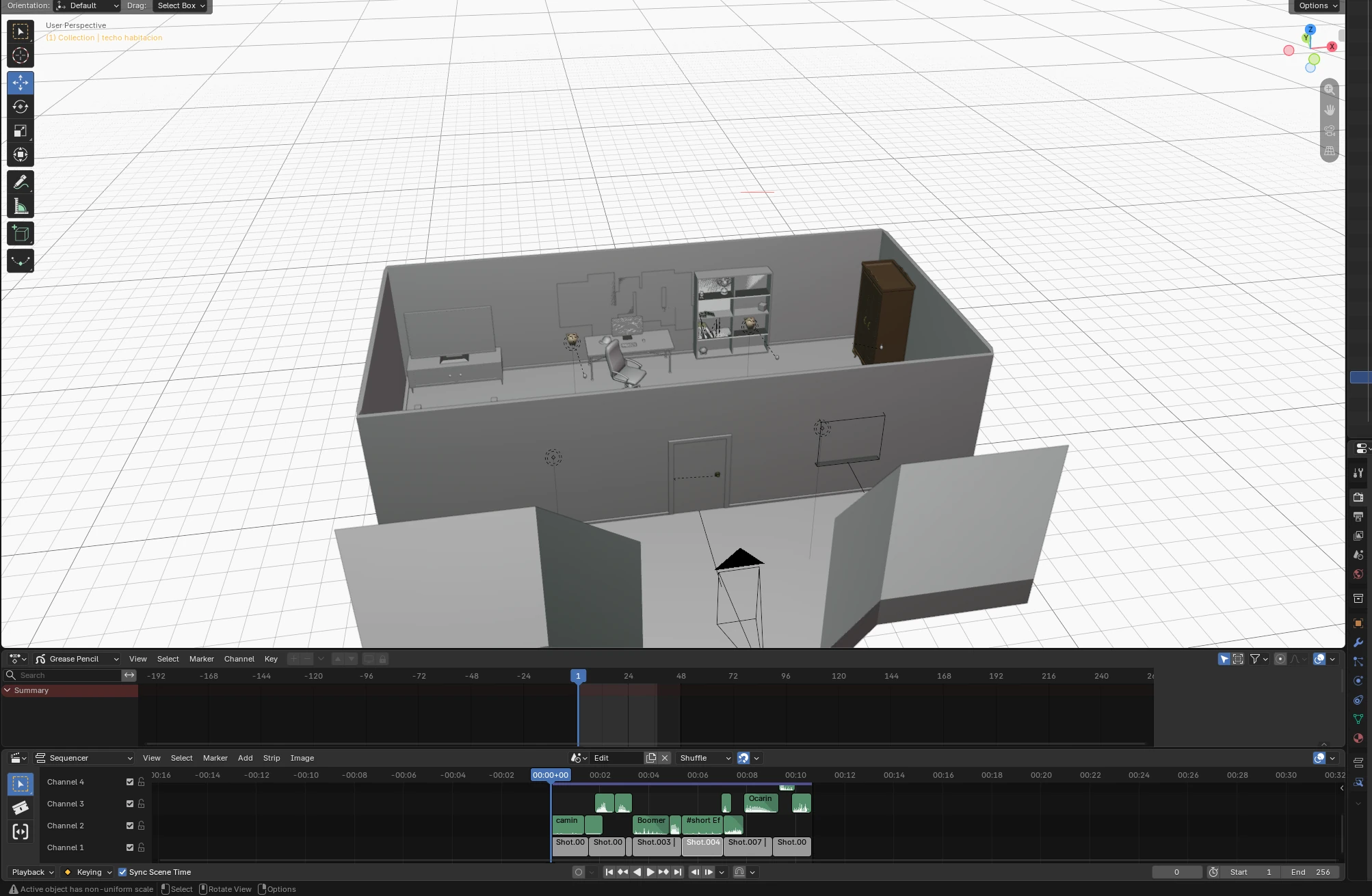 La habitación en Blender